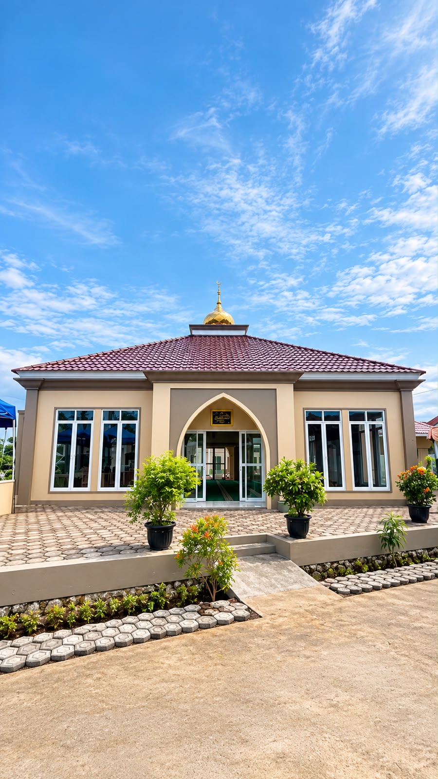 Fasad Depan Masjid Al-Huda Puri Harmoni Jonggol